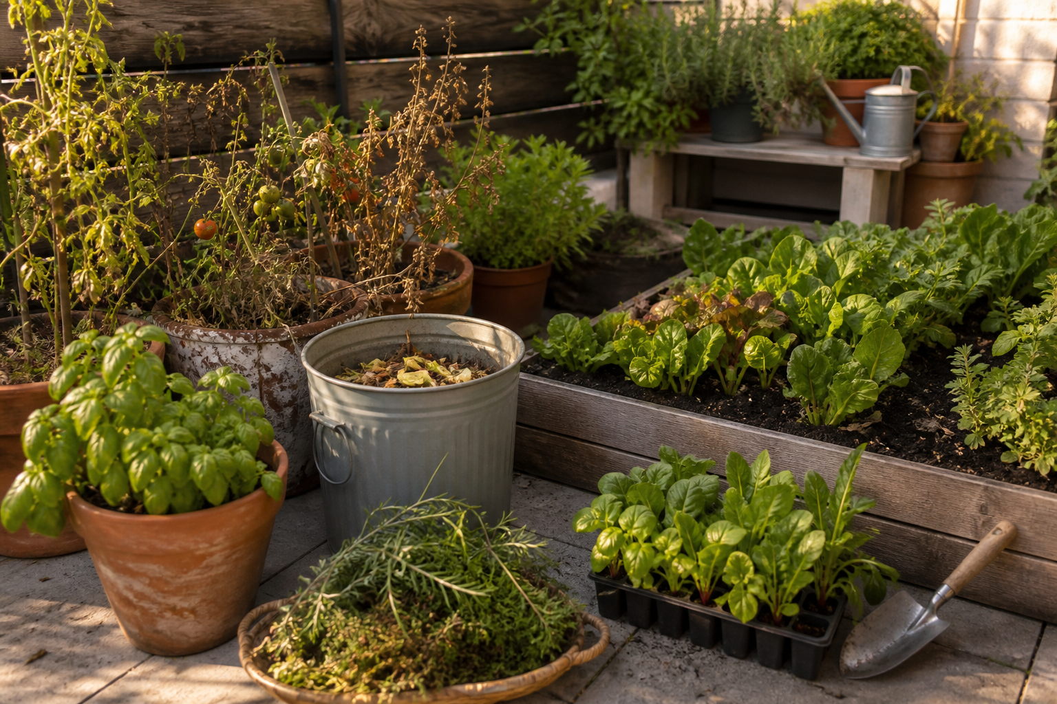A Late-Summer Reset for Tired Pots and Overgrown Edible Beds